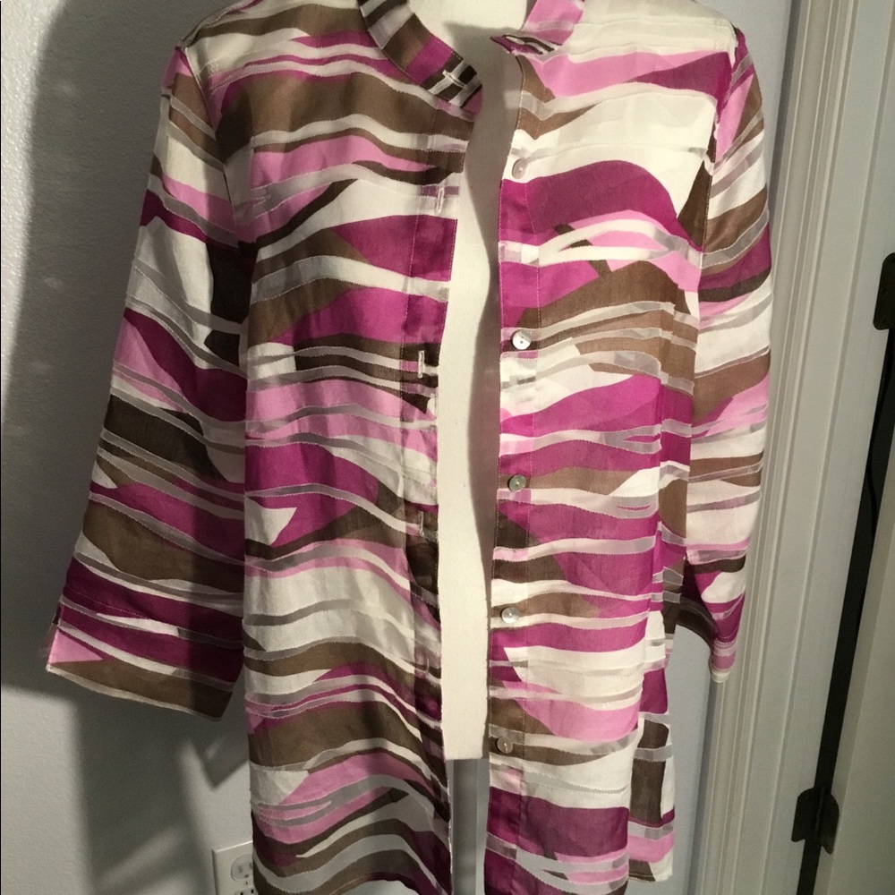 Alfred Dunner button down sheer top - size 18